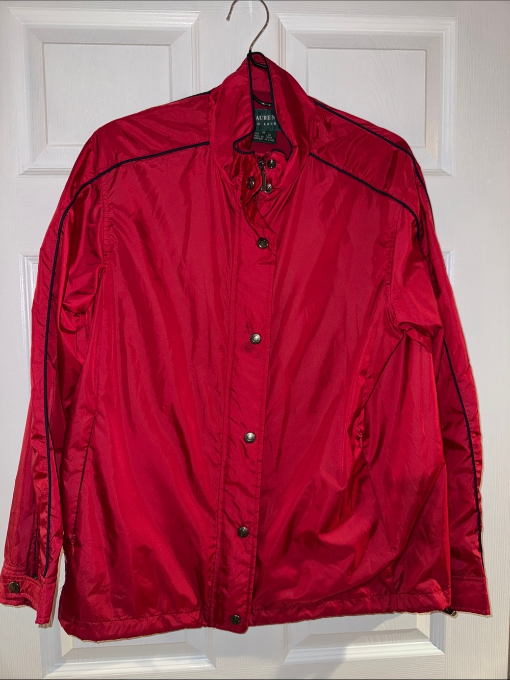 Ralph Lauren Red Lightweight Men's Shirt Jacket with Contrast Piping